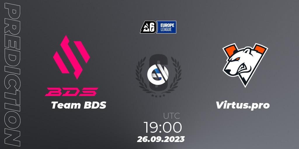 Team BDS vs Virtus.pro: Betting TIp, Match Prediction. 26.09.2023 at 19:00. Rainbow Six, Europe League 2023 - Stage 2