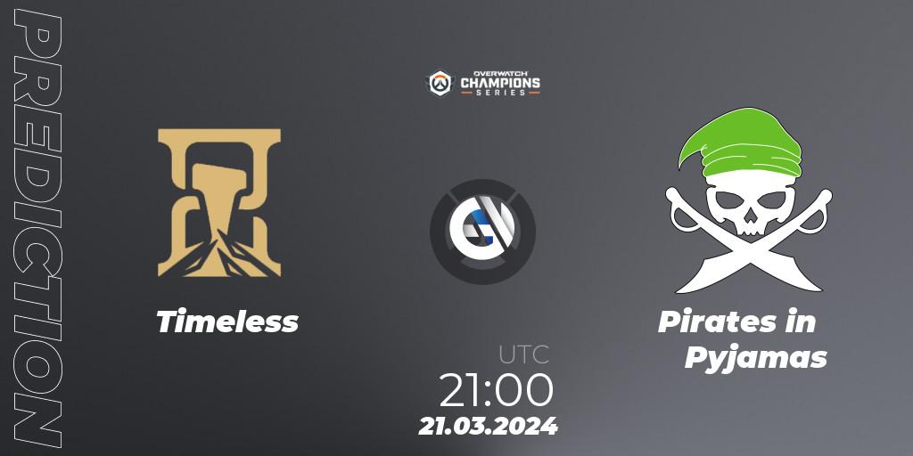 Timeless vs Pirates in Pyjamas: Betting TIp, Match Prediction. 21.03.2024 at 21:00. Overwatch, Overwatch Champions Series 2024 - North America Stage 1 Main Event