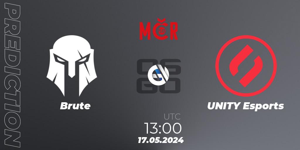 Brute vs UNITY Esports: Betting TIp, Match Prediction. 17.05.2024 at 13:00. Counter-Strike (CS2), Tipsport Cup Spring 2024: Online Stage