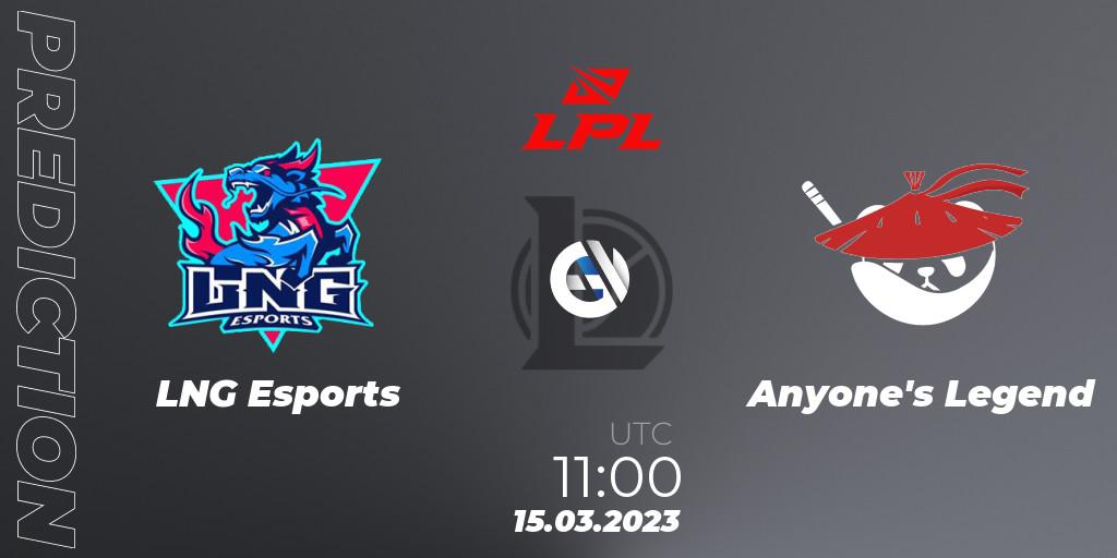 LNG Esports vs Anyone's Legend: Betting TIp, Match Prediction. 15.03.23. LoL, LPL Spring 2023 - Group Stage