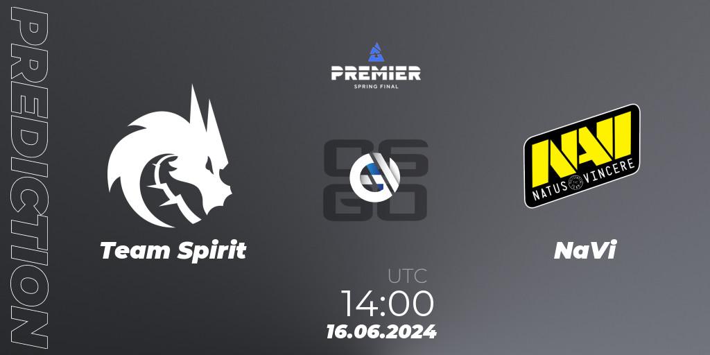 Team Spirit vs NaVi: Betting TIp, Match Prediction. 16.06.2024 at 14:00. Counter-Strike (CS2), BLAST Premier Spring Final 2024
