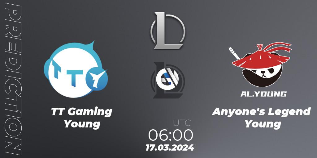 TT Gaming Young vs Anyone's Legend Young: Betting TIp, Match Prediction. 17.03.24. LoL, LDL 2024 - Stage 1