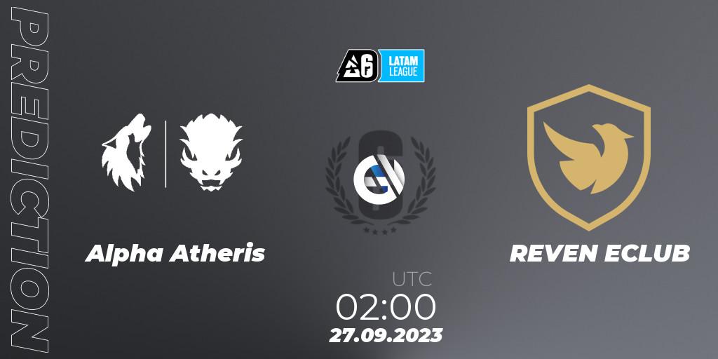 Alpha Atheris vs REVEN ECLUB: Betting TIp, Match Prediction. 27.09.2023 at 02:00. Rainbow Six, LATAM League 2023 - Stage 2