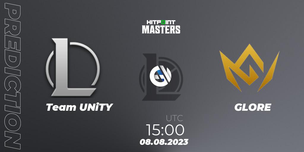 Team UNiTY vs GLORE: Betting TIp, Match Prediction. 08.08.2023 at 15:00. LoL, Hitpoint Masters 2024 Promotion