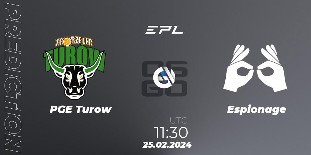 PGE Turow vs Espionage: Betting TIp, Match Prediction. 25.02.24. CS2 (CS:GO), European Pro League Season 15: Division 2