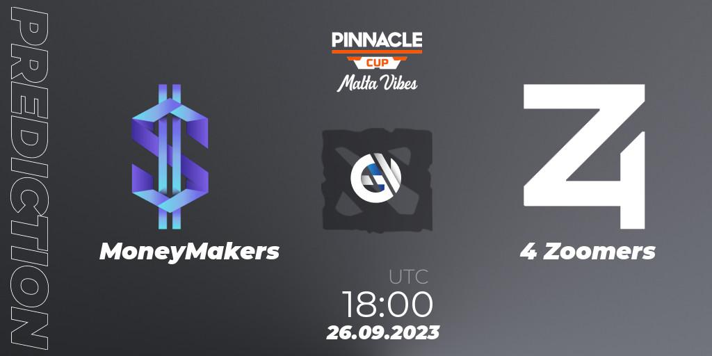 MoneyMakers vs 4 Zoomers: Betting TIp, Match Prediction. 26.09.23. Dota 2, Pinnacle Cup: Malta Vibes #4