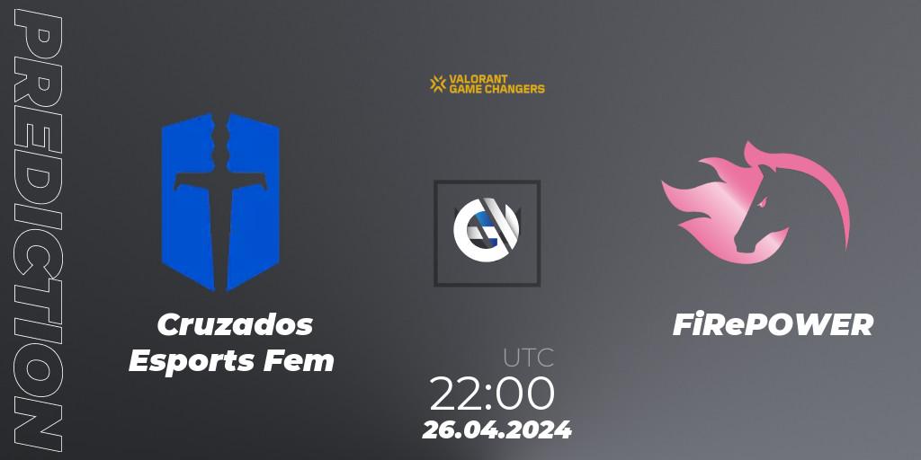  Cruzados Esports Fem vs FiRePOWER: Betting TIp, Match Prediction. 26.04.2024 at 22:00. VALORANT, VCT 2024: Game Changers LAS - Opening