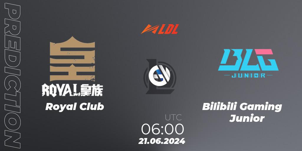 Royal Club vs Bilibili Gaming Junior: Betting TIp, Match Prediction. 21.06.2024 at 06:00. LoL, LDL 2024 - Stage 3