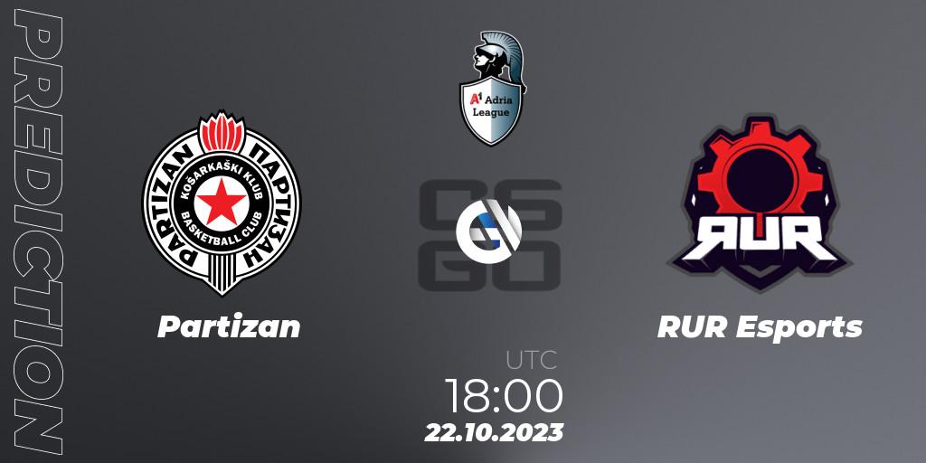 Partizan vs RUR Esports: Betting TIp, Match Prediction. 22.10.23. CS2 (CS:GO), A1 Adria League Season 12