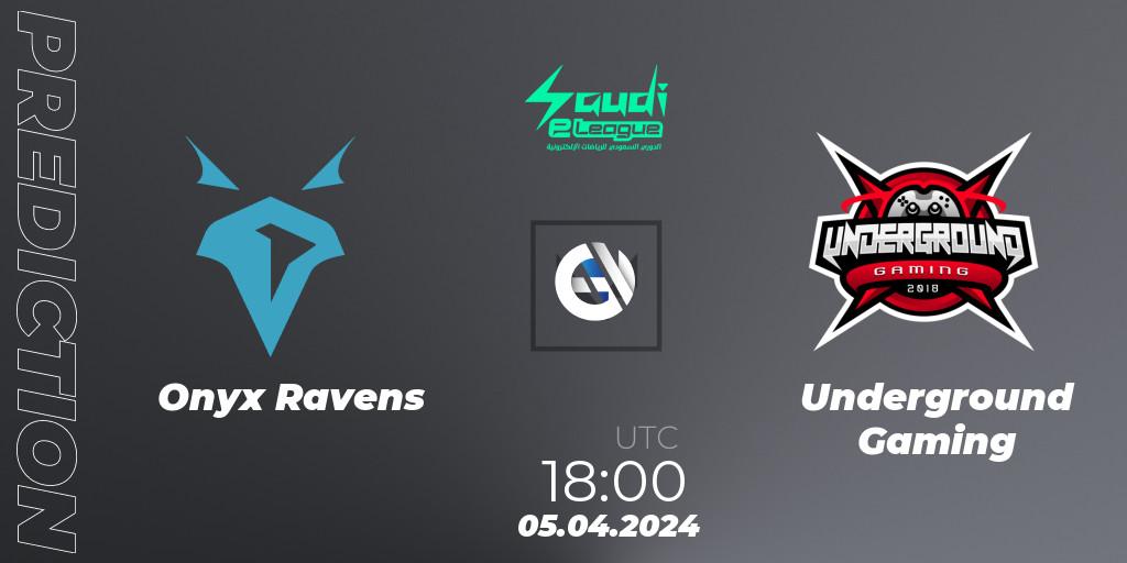 Onyx Ravens vs Underground Gaming: Betting TIp, Match Prediction. 05.04.2024 at 18:00. VALORANT, Saudi eLeague 2024: Major 1