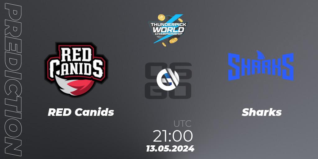 RED Canids vs Sharks: Betting TIp, Match Prediction. 13.05.2024 at 21:00. Counter-Strike (CS2), Thunderpick World Championship 2024: South American Series #1