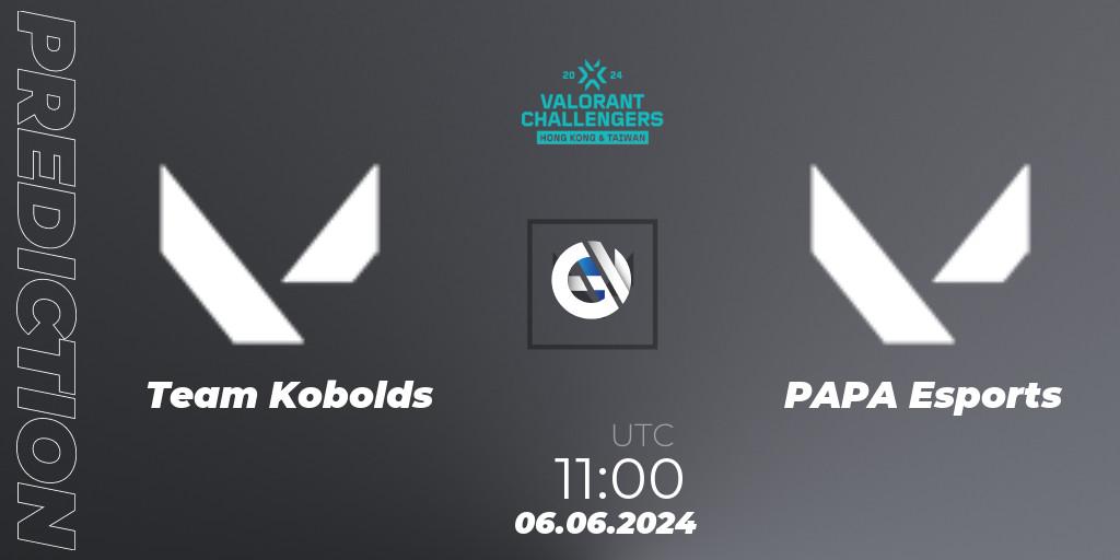 Team Kobolds vs PAPA Esports: Betting TIp, Match Prediction. 06.06.2024 at 11:00. VALORANT, VALORANT Challengers Hong Kong and Taiwan 2024: Split 2