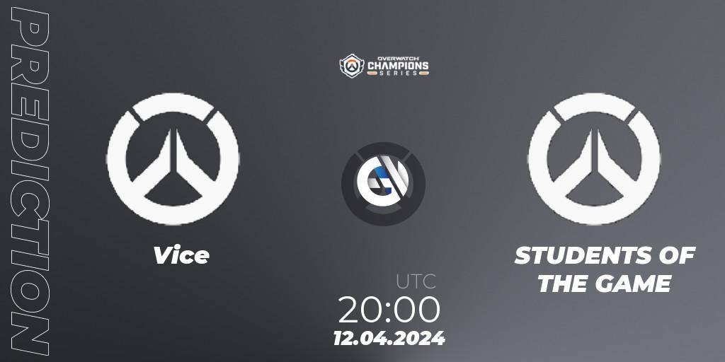 Vice vs STUDENTS OF THE GAME: Betting TIp, Match Prediction. 12.04.2024 at 20:00. Overwatch, Overwatch Champions Series 2024 - North America Stage 2 Group Stage