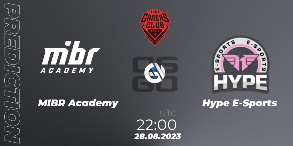 MIBR Academy vs Hype E-Sports: Betting TIp, Match Prediction. 28.08.2023 at 22:00. Counter-Strike (CS2), Gamers Club Liga Série A: August 2023