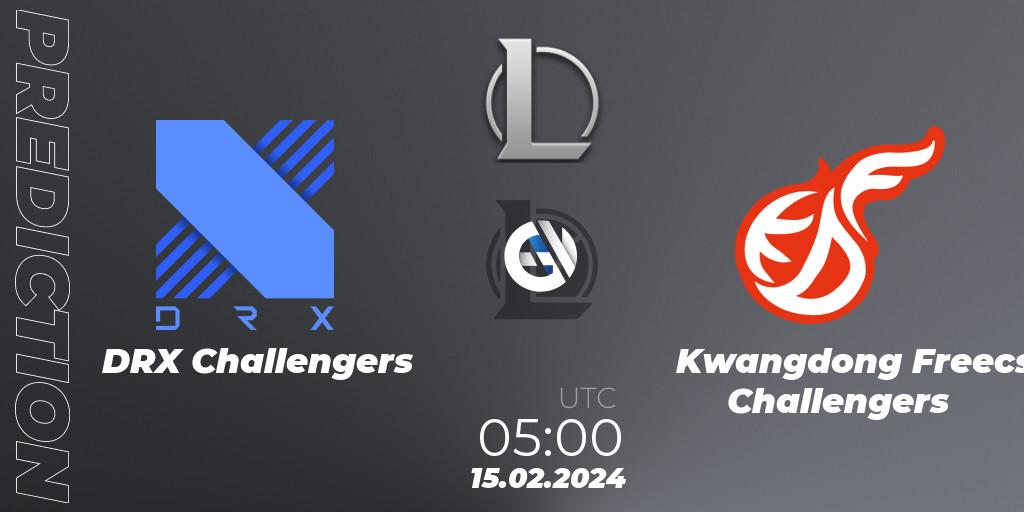 DRX Challengers vs Kwangdong Freecs Challengers: Betting TIp, Match Prediction. 15.02.2024 at 05:00. LoL, LCK Challengers League 2024 Spring - Group Stage