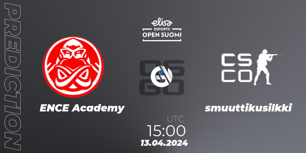 ENCE Academy vs smuuttikusilkki: Betting TIp, Match Prediction. 13.04.24. CS2 (CS:GO), Elisa Open Suomi Season 6