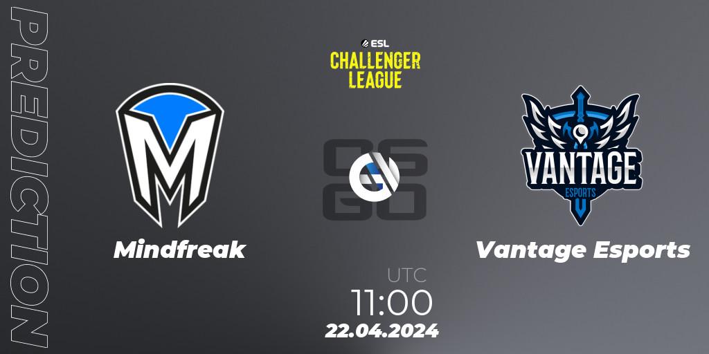 Mindfreak vs Vantage Esports: Betting TIp, Match Prediction. 22.04.2024 at 11:00. Counter-Strike (CS2), ESL Challenger League Season 47: Oceania