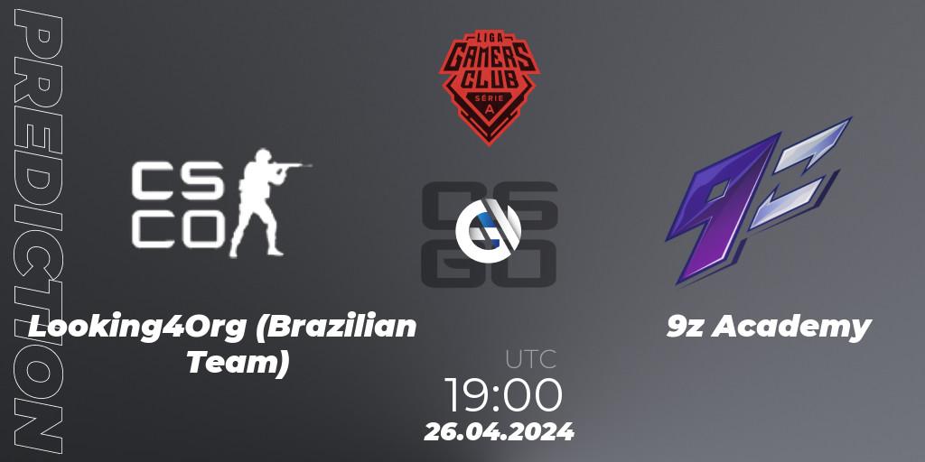 Looking4Org (Brazilian Team) vs 9z Academy: Betting TIp, Match Prediction. 02.05.24. CS2 (CS:GO), Gamers Club Liga Série A: April 2024