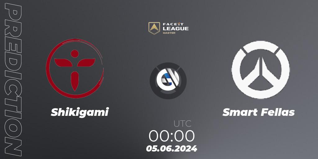 Shikigami vs Smart Fellas: Betting TIp, Match Prediction. 05.06.2024 at 00:00. Overwatch, FACEIT League Season 1 - NA Master Road to EWC