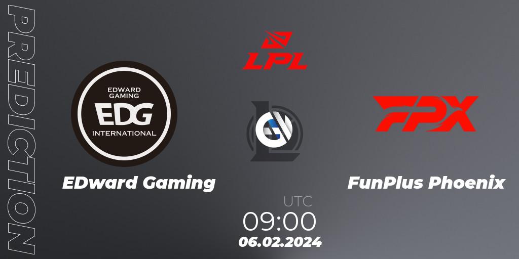 EDward Gaming vs FunPlus Phoenix: Betting TIp, Match Prediction. 06.02.2024 at 09:00. LoL, LPL Spring 2024 - Group Stage