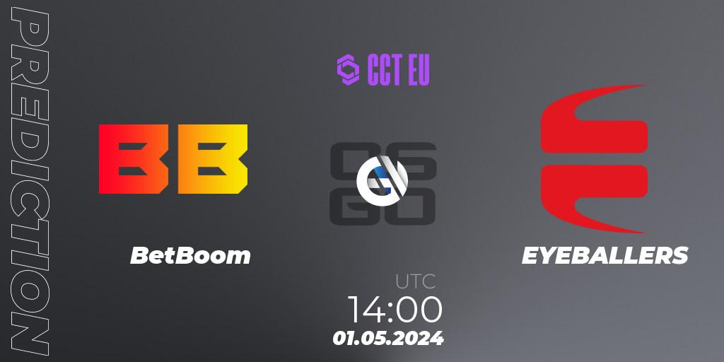 BetBoom vs EYEBALLERS: Betting TIp, Match Prediction. 01.05.2024 at 14:00. Counter-Strike (CS2), CCT Season 2 Europe Series 1