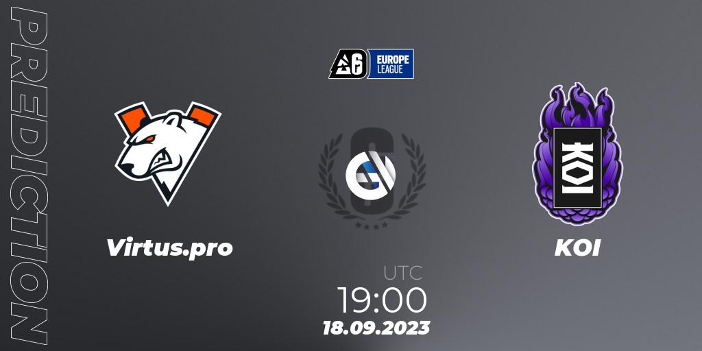 Virtus.pro vs KOI: Betting TIp, Match Prediction. 18.09.2023 at 19:00. Rainbow Six, Europe League 2023 - Stage 2