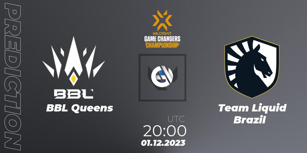 BBL Queens vs Team Liquid Brazil: Betting TIp, Match Prediction. 01.12.2023 at 19:30. VALORANT, VCT 2023: Game Changers Championship