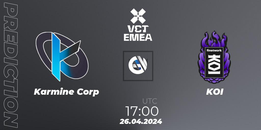 Karmine Corp vs KOI: Betting TIp, Match Prediction. 26.04.24. VALORANT, VALORANT Champions Tour 2024: EMEA League - Stage 1 - Group Stage