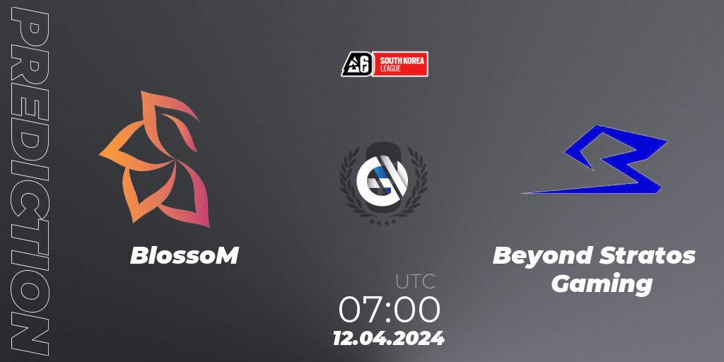 BlossoM vs Beyond Stratos Gaming: Betting TIp, Match Prediction. 12.04.2024 at 07:00. Rainbow Six, South Korea League 2024 - Stage 1