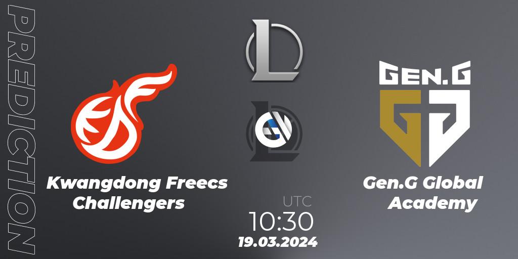 Kwangdong Freecs Challengers vs Gen.G Global Academy: Betting TIp, Match Prediction. 19.03.24. LoL, LCK Challengers League 2024 Spring - Group Stage