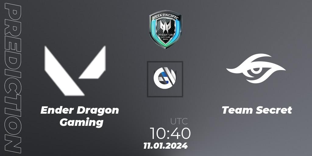 Ender Dragon Gaming vs Team Secret: Betting TIp, Match Prediction. 11.01.24. VALORANT, Asia Pacific Predator League 2024