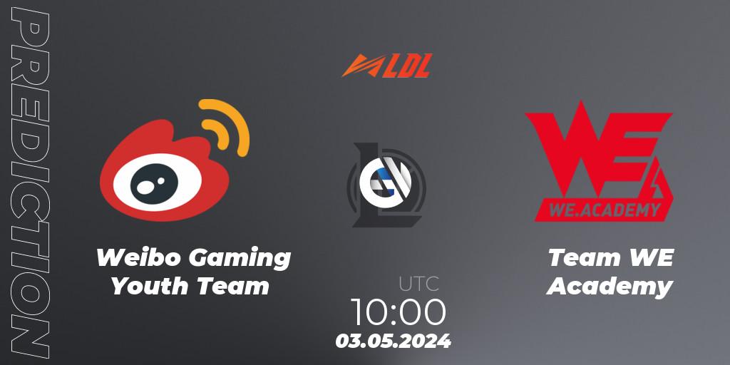 Weibo Gaming Youth Team vs Team WE Academy: Betting TIp, Match Prediction. 03.05.2024 at 10:00. LoL, LDL 2024 - Stage 2