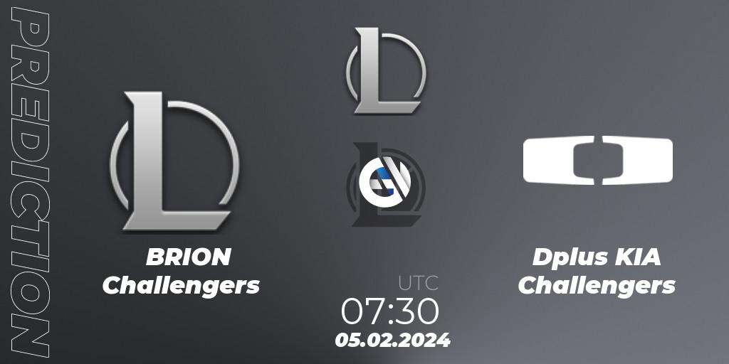 BRION Challengers vs Dplus KIA Challengers: Betting TIp, Match Prediction. 05.02.2024 at 08:00. LoL, LCK Challengers League 2024 Spring - Group Stage
