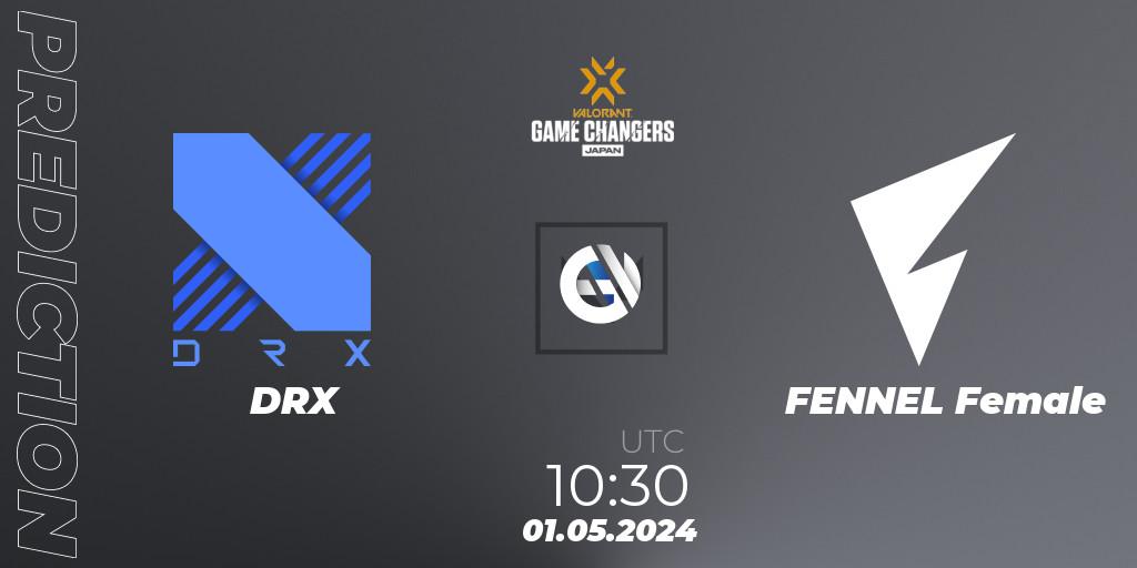 DRX vs FENNEL Female: Betting TIp, Match Prediction. 01.05.2024 at 10:30. VALORANT, VCT 2024: Game Changers Japan Split 1