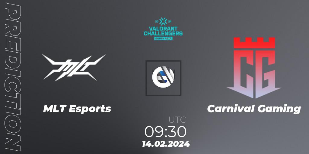 MLT Esports vs Carnival Gaming: Betting TIp, Match Prediction. 14.02.2024 at 09:30. VALORANT, VALORANT Challengers 2024: South Asia Split 1 - Cup 1