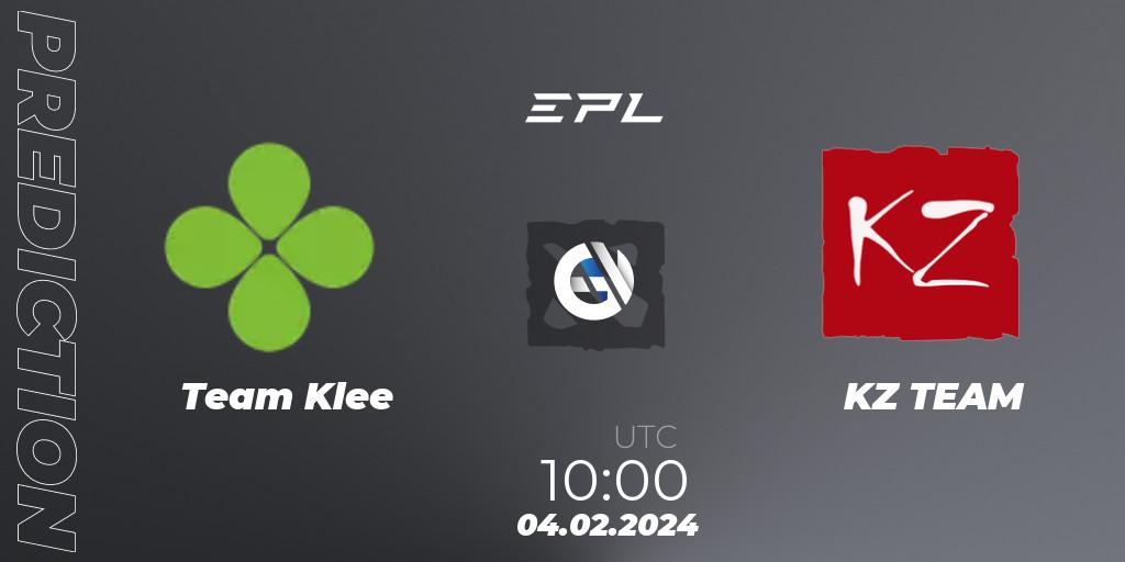 Team Klee vs KZ TEAM: Betting TIp, Match Prediction. 04.02.24. Dota 2, European Pro League Season 16