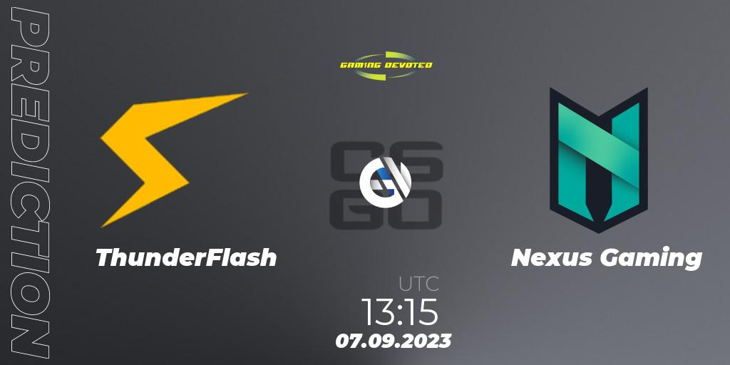 ThunderFlash vs Nexus Gaming: Betting TIp, Match Prediction. 07.09.23. CS2 (CS:GO), Gaming Devoted Become The Best