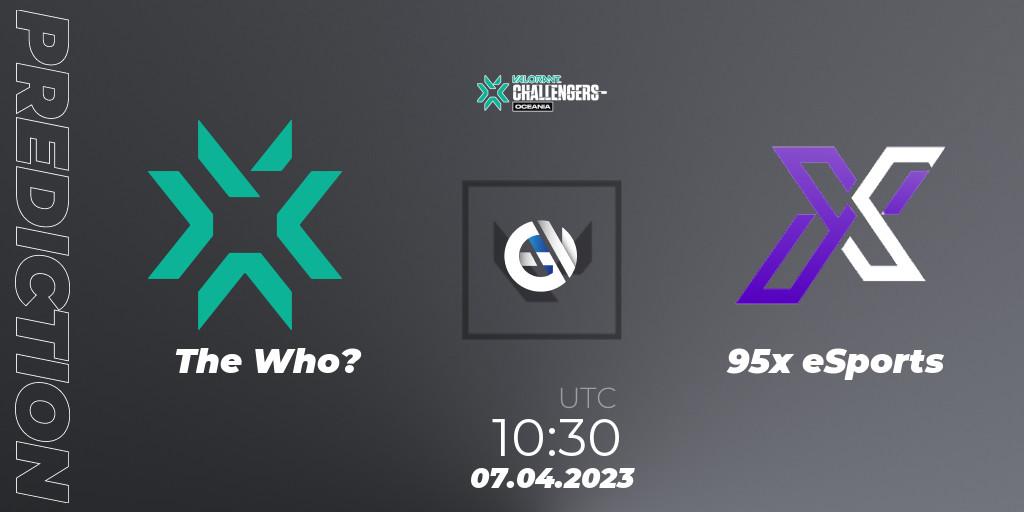The Who Plus Two vs 95x eSports: Betting TIp, Match Prediction. 07.04.23. VALORANT, VALORANT Challengers 2023: Oceania Split 2 - Group Stage