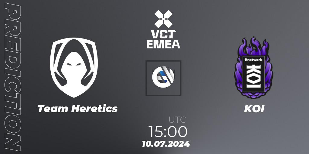 Team Heretics vs KOI: Betting TIp, Match Prediction. 10.07.2024 at 16:00. VALORANT, VALORANT Champions Tour 2024: EMEA League - Stage 2 - Group Stage