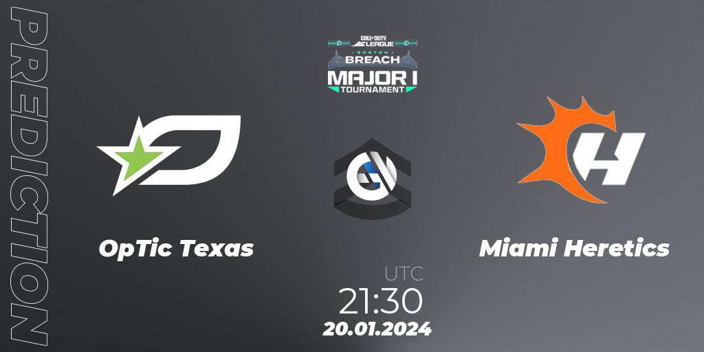 OpTic Texas vs Miami Heretics: Betting TIp, Match Prediction. 19.01.2024 at 21:30. Call of Duty, Call of Duty League 2024: Stage 1 Major Qualifiers