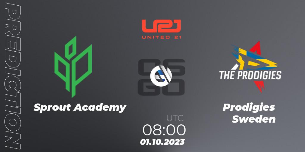 Sprout Academy vs Prodigies Sweden: Betting TIp, Match Prediction. 01.10.2023 at 08:00. Counter-Strike (CS2), United21 Season 6