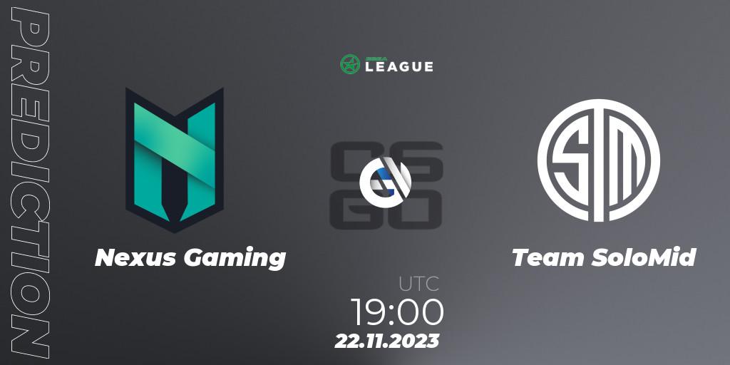 Nexus Gaming vs Team SoloMid: Betting TIp, Match Prediction. 23.11.23. CS2 (CS:GO), ESEA Season 47: Advanced Division - Europe
