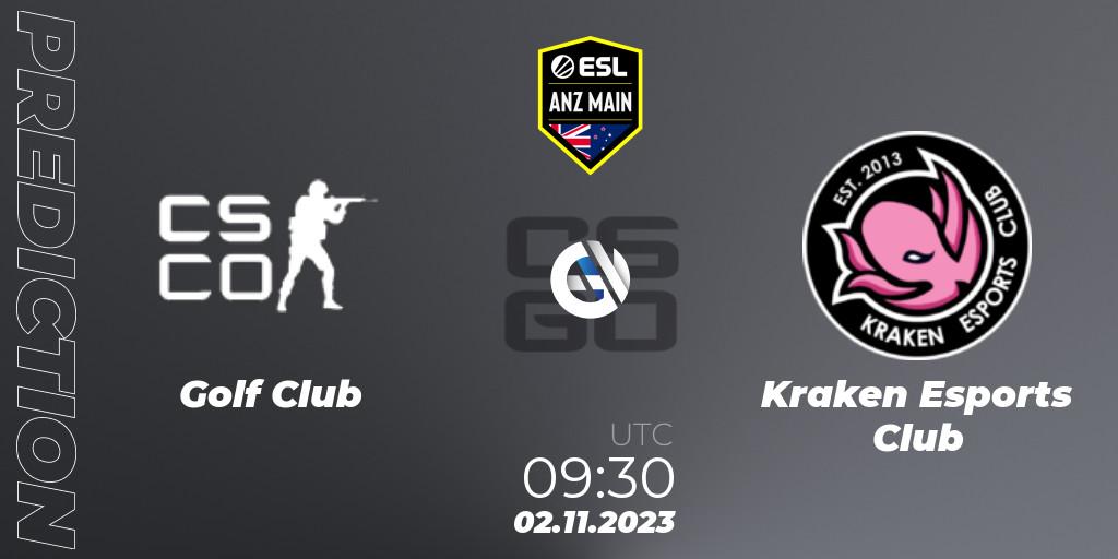 Golf Club vs Kraken Esports Club: Betting TIp, Match Prediction. 02.11.2023 at 09:30. Counter-Strike (CS2), ESL ANZ Main Season 17