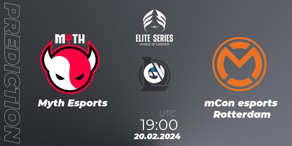 Myth Esports vs mCon esports Rotterdam: Betting TIp, Match Prediction. 20.02.24. LoL, Elite Series Spring 2024