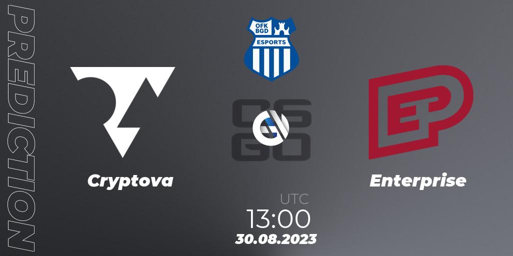 Cryptova vs Enterprise: Betting TIp, Match Prediction. 30.08.23. CS2 (CS:GO), OFK BGD Esports Series #1: Balkan Closed Qualifier