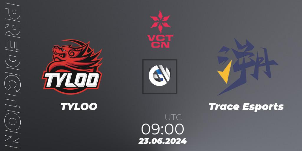 TYLOO vs Trace Esports: Betting TIp, Match Prediction. 23.06.2024 at 09:00. VALORANT, VALORANT Champions Tour China 2024: Stage 2 - Group Stage