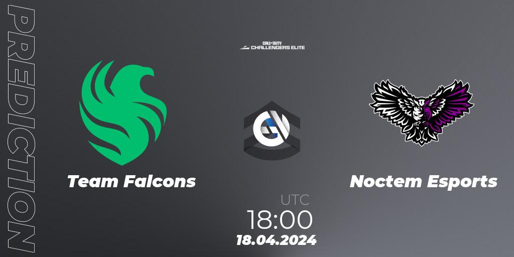 Team Falcons vs Noctem Esports: Betting TIp, Match Prediction. 18.04.2024 at 18:00. Call of Duty, Call of Duty Challengers 2024 - Elite 2: EU
