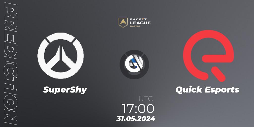 SuperShy vs Quick Esports: Betting TIp, Match Prediction. 31.05.2024 at 17:00. Overwatch, FACEIT League Season 1 - EMEA Master Road to EWC
