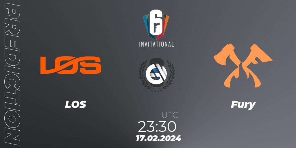 LOS vs Fury: Betting TIp, Match Prediction. 17.02.2024 at 23:30. Rainbow Six, Six Invitational 2024 - Group Stage