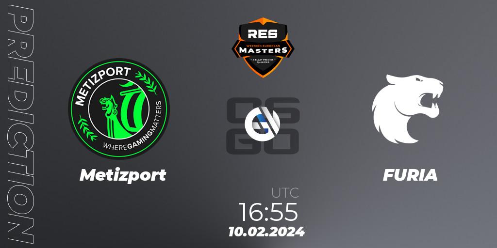 Metizport vs FURIA: Betting TIp, Match Prediction. 10.02.2024 at 16:55. Counter-Strike (CS2), RES Western European Masters: Spring 2024